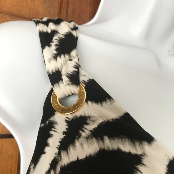 Rafaella Black and White Diamond Mid-Length Tank Dress Petite Small - Picture 3 of 12